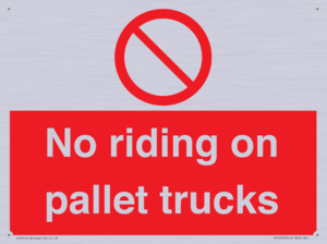 No riding on pallet trucks